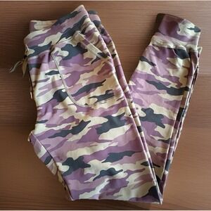 Zyia Active Camo Jogger Pants Women Mauve Purple Stretch Athleisure EUC